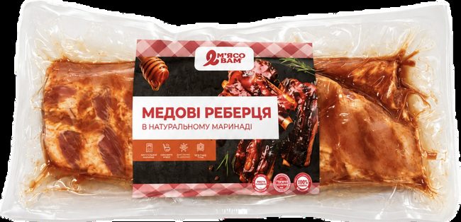 Напівфабрикат з м'яса свинини «МЕДОВІ РЕБЕРЦЯ»